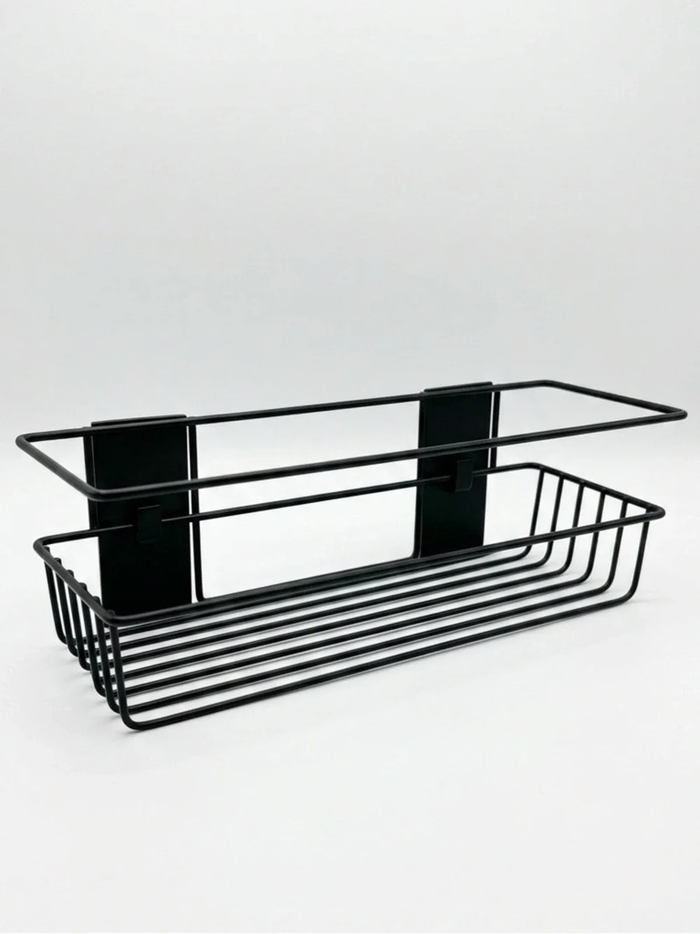 Like New Command Matte Black Bath Caddy Shower Shelf Rust Resistant Organization